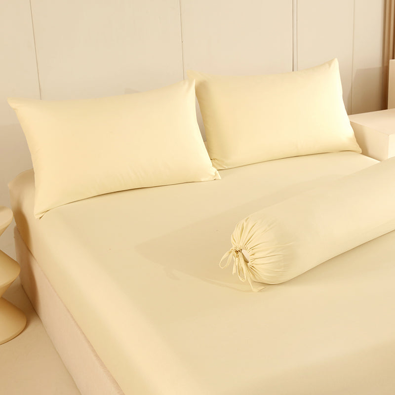 WEICH 890TC | Fitted Bedsheet Set | 100% Combed Cotton | Milkshake White