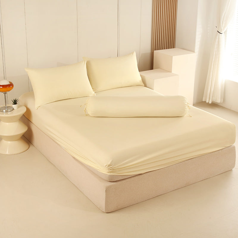 WEICH 890TC | Fitted Bedsheet Set | 100% Combed Cotton | Milkshake White