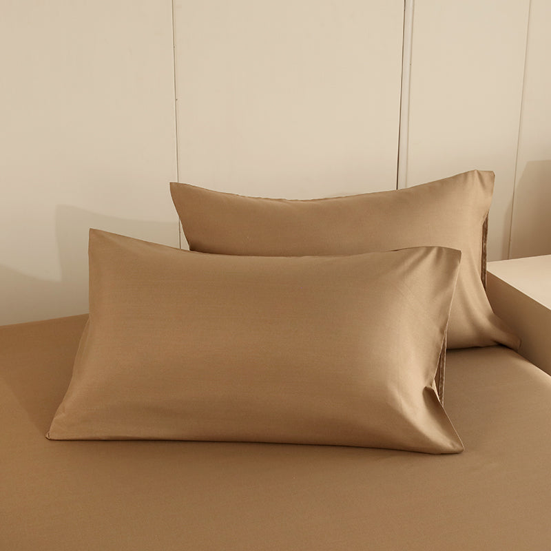 WEICH 890TC | Fitted Bedsheet Set | 100% Combed Cotton | Caramel Beige