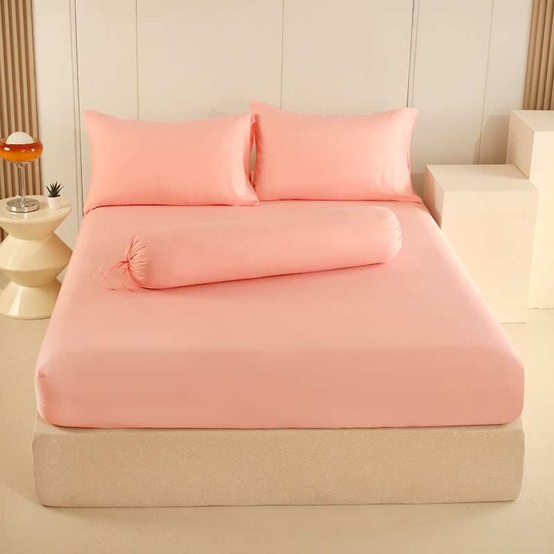 WEICH 890TC | Fitted Bedsheet Set | 100% Combed Cotton | Pink