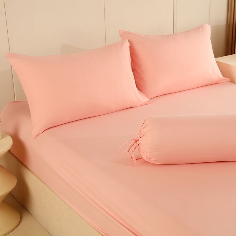 WEICH 890TC | Fitted Bedsheet Set | 100% Combed Cotton | Pink