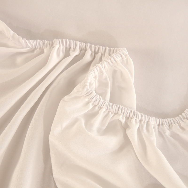 WEICH 890TC | Fitted Bedsheet Set | 100% Combed Cotton | Premium White