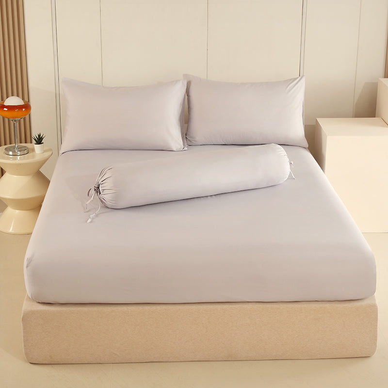 WEICH 890TC | Fitted Bedsheet Set | 100% Combed Cotton | Light Gray