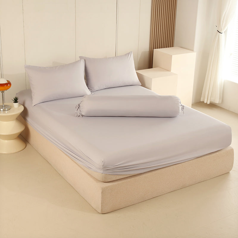 WEICH 890TC | Fitted Bedsheet Set | 100% Combed Cotton | Light Gray