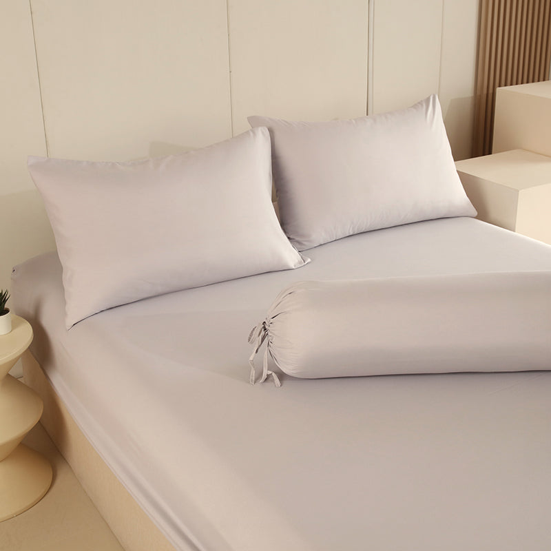 WEICH 890TC | Fitted Bedsheet Set | 100% Combed Cotton | Light Gray