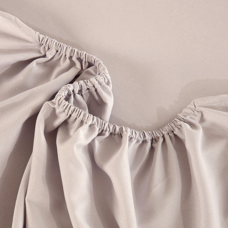 WEICH 890TC | Fitted Bedsheet Set | 100% Combed Cotton | Light Gray