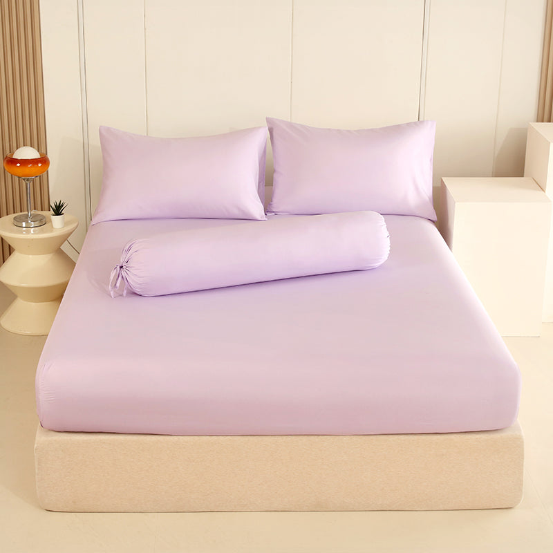 WEICH 890TC | Fitted Bedsheet Set | 100% Combed Cotton | Elegant Purple
