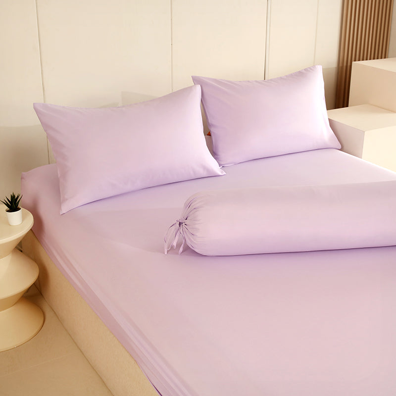 WEICH 890TC | Fitted Bedsheet Set | 100% Combed Cotton | Elegant Purple