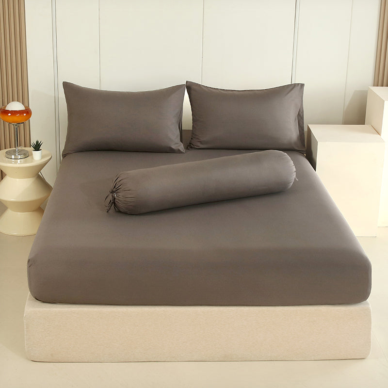 WEICH 890TC | Fitted Bedsheet Set | 100% Combed Cotton | Dark Brown