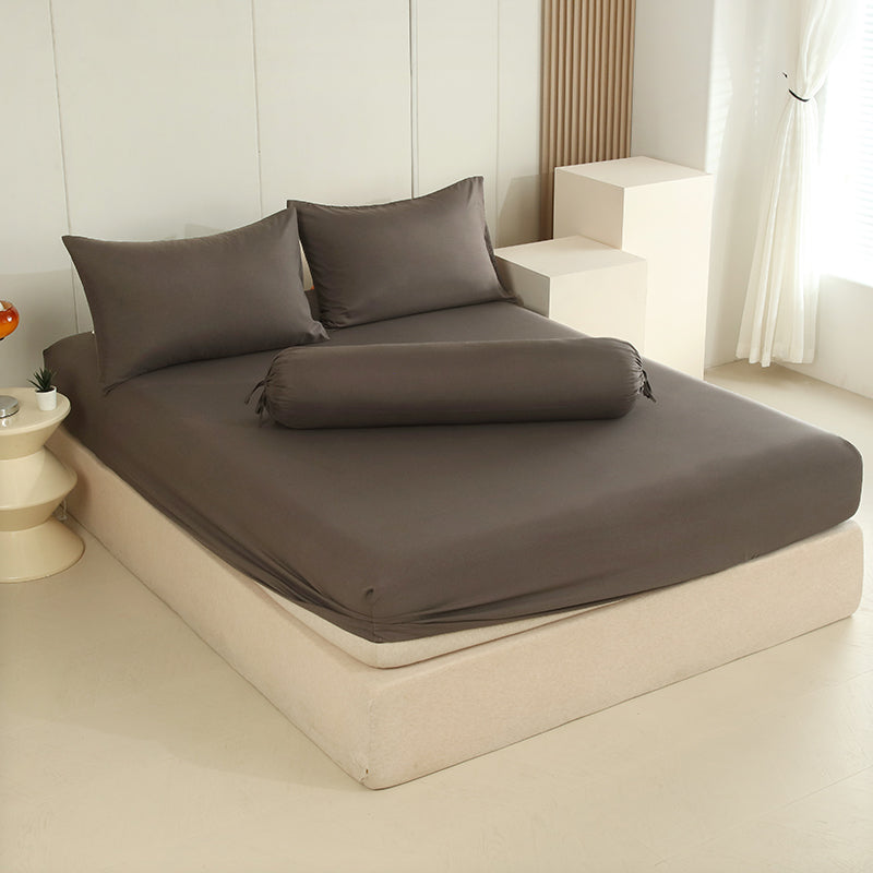 WEICH 890TC | Fitted Bedsheet Set | 100% Combed Cotton | Dark Brown