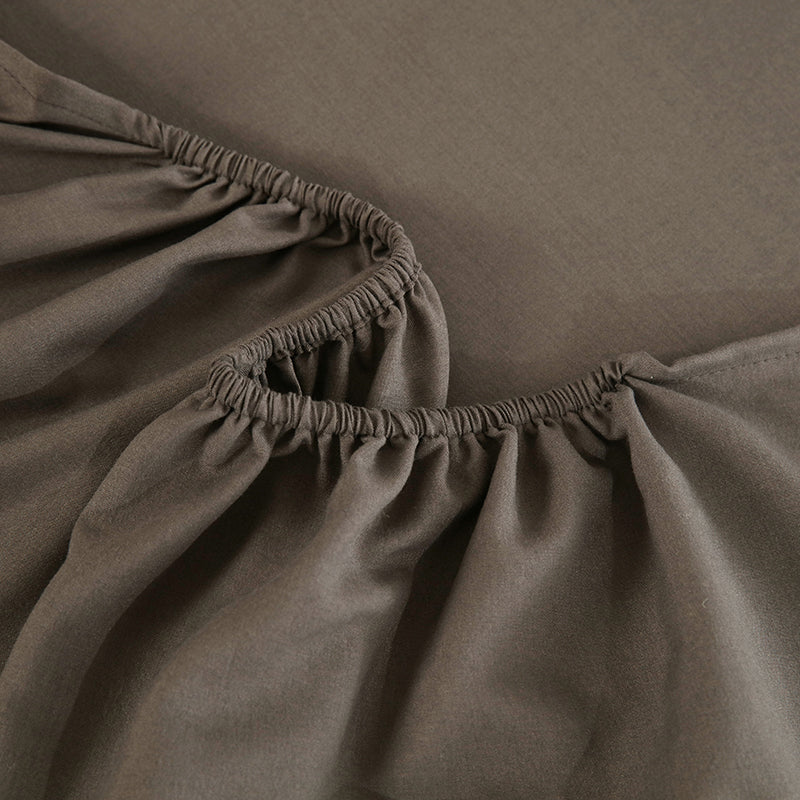 WEICH 890TC | Fitted Bedsheet Set | 100% Combed Cotton | Dark Brown
