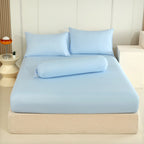 WEICH 890TC | Fitted Bedsheet Set | 100% Combed Cotton | Clear Blue