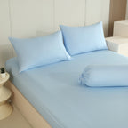WEICH 890TC | Fitted Bedsheet Set | 100% Combed Cotton | Clear Blue