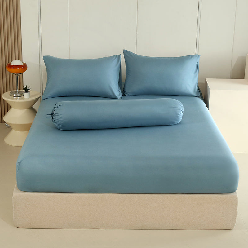 WEICH 890TC | Fitted Bedsheet Set | 100% Combed Cotton | Deep Steel Blue
