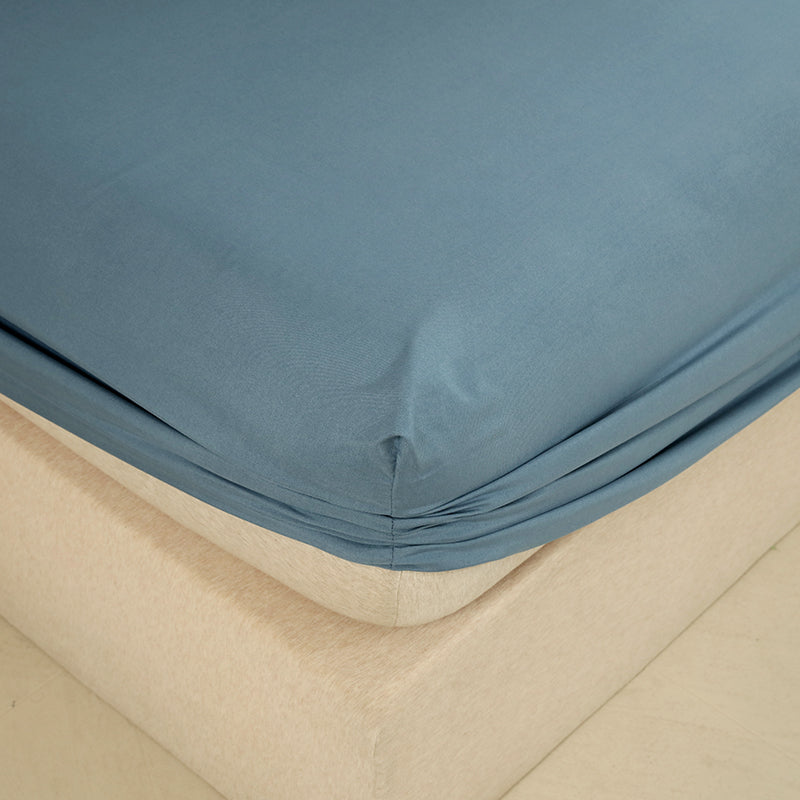 WEICH 890TC | Fitted Bedsheet Set | 100% Combed Cotton | Deep Steel Blue