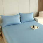 WEICH 890TC | Fitted Bedsheet Set | 100% Combed Cotton | Lake Blue