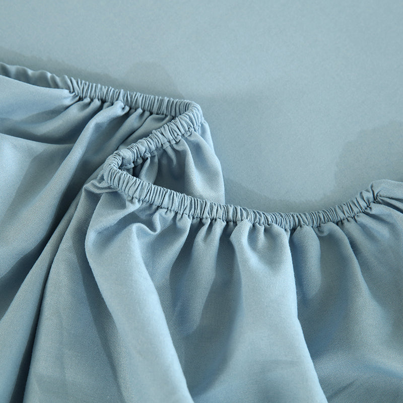 WEICH 890TC | Fitted Bedsheet Set | 100% Combed Cotton | Lake Blue