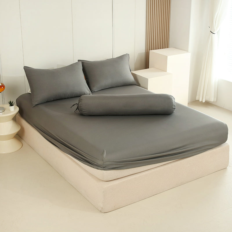 WEICH 890TC | Fitted Bedsheet Set | 100% Combed Cotton | Graphite Gray