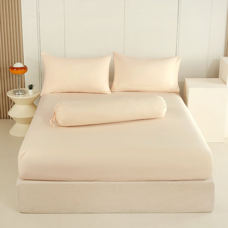 WEICH 890TC | Fitted Bedsheet Set | 100% Combed Cotton | Soft Apricot Beige