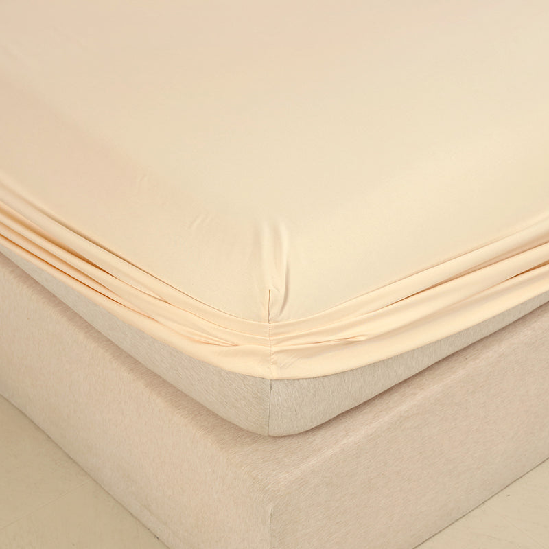 WEICH 890TC | Fitted Bedsheet Set | 100% Combed Cotton | Soft Apricot Beige