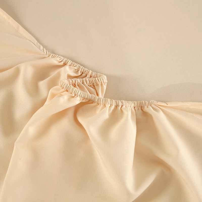 WEICH 890TC | Fitted Bedsheet Set | 100% Combed Cotton | Soft Apricot Beige