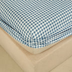 WEICH Fitted Bedsheet Set| Plaid Pattern | 100% Cotton | Checkered Blue
