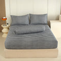 WEICH Fitted Bedsheet Set| Plaid Pattern | 100% Cotton | Checkered Black