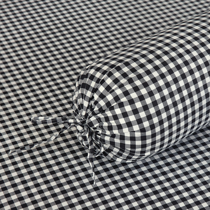 WEICH Fitted Bedsheet Set| Plaid Pattern | 100% Cotton | Checkered Black
