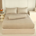WEICH Fitted Bedsheet Set| Plaid Pattern | 100% Cotton | Checkered Brown