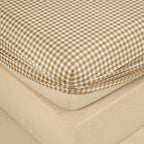 WEICH Fitted Bedsheet Set| Plaid Pattern | 100% Cotton | Checkered Brown