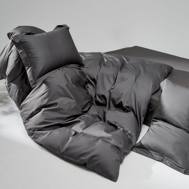 WEICH 1000TC Bedsheet Set | With Quilt Cover | 100% Combed Cotton | Soft Touch | Graphite Grey