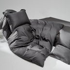 WEICH 1000TC Bedsheet Set | With Quilt Cover | 100% Combed Cotton | Soft Touch | Graphite Grey