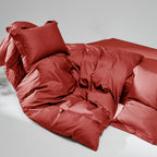 WEICH 1000TC Bedsheet Set | With Quilt Cover | 100% Combed Cotton | Soft Touch | Terracotta Red