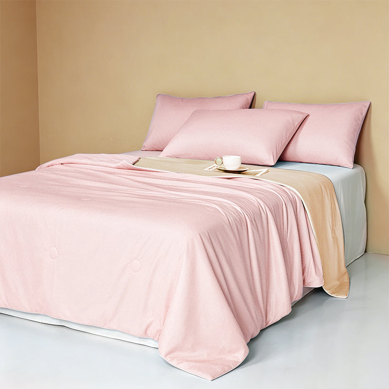 Weich 100% Nylon Fabric | Filled With Whole Feather Silk Cotton | Pink