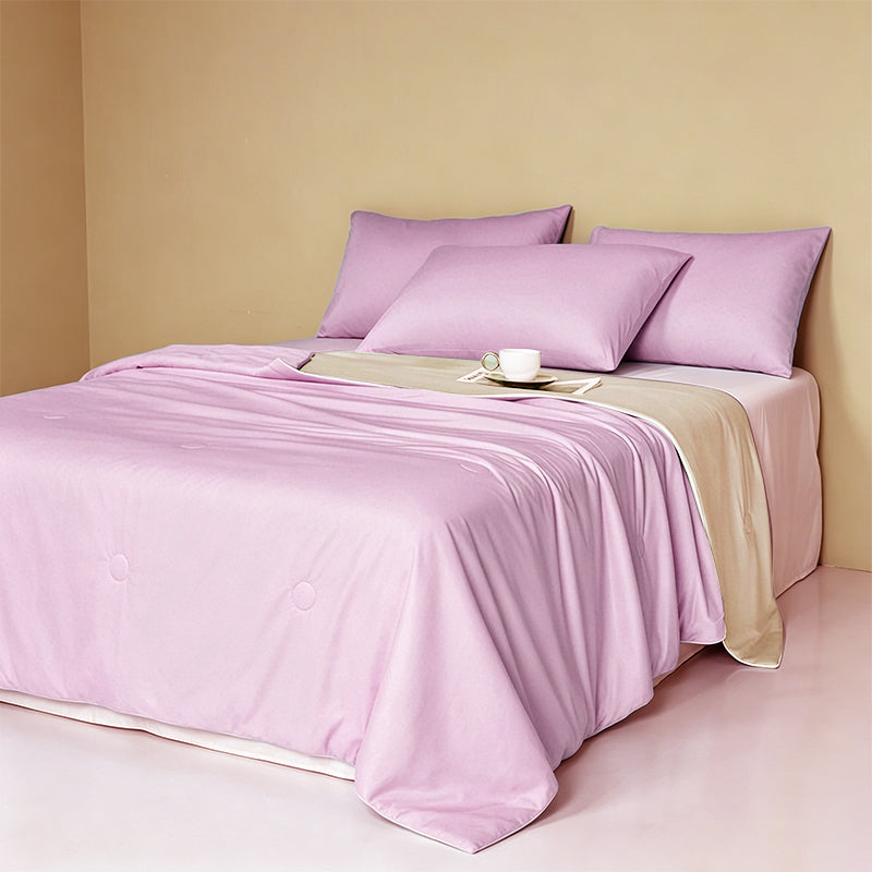 Weich 100% Nylon Fabric | Filled With Whole Feather Silk Cotton | Lilac Mist