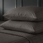 1200TC | Silky | Embossed Micro Satin | Bedsheet Set | Charcoal Grey