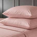 1200TC | Silky | Embossed Micro Satin | Bedsheet Set | Peach Pink