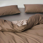 WEICH 980TC Bedding Set | Double-Sided | Quilt Cover | 100% Cotton | Coffee Brown