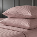 1200TC | Silky | Embossed Micro Satin | Bedsheet Set | Dusty Pink