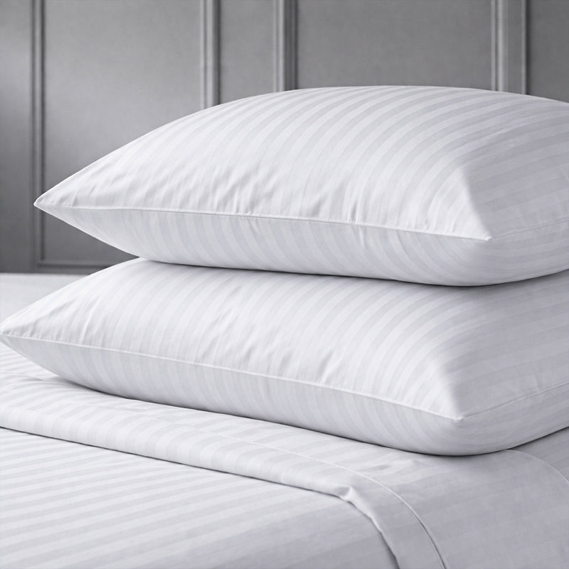 1200TC | Silky | Embossed Micro Satin | Bedsheet Set | Pure White