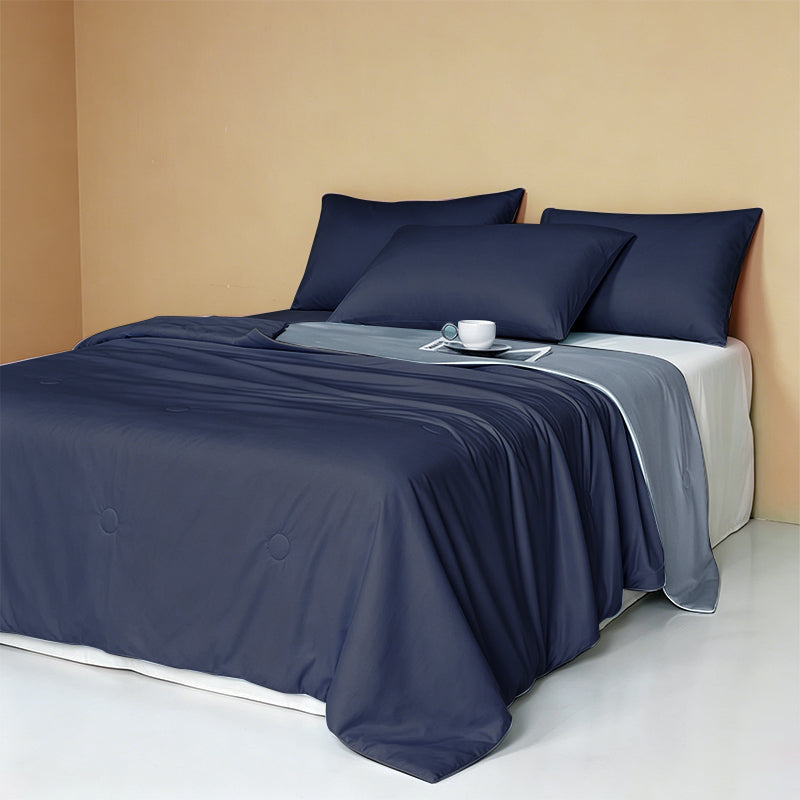 Weich 100% Nylon Fabric | Filled With Whole Feather Silk Cotton | Steel Blue
