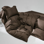 WEICH 1000TC Bedsheet Set | With Quilt Cover | 100% Combed Cotton | Soft Touch | Earth Coffee