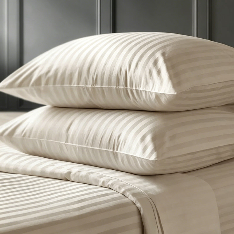 1200TC | Silky | Embossed Micro Satin | Bedsheet Set | Vanilla Cream