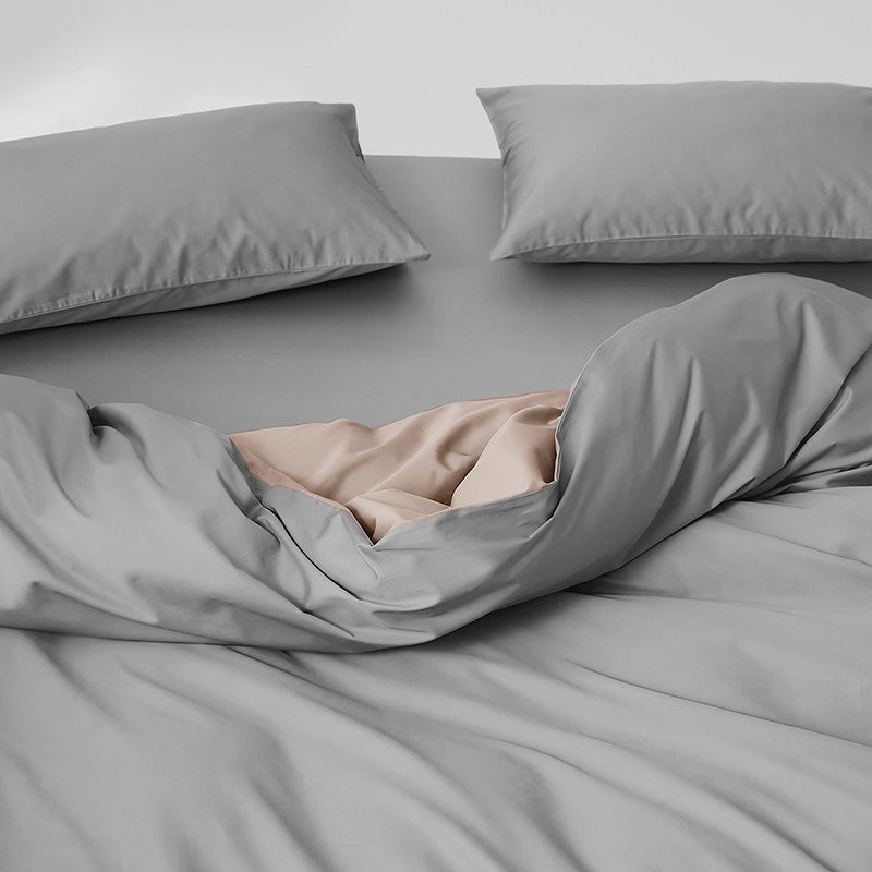 WEICH 980TC Bedding Set | Double-Sided | Quilt Cover | 100% Cotton | Moss Ash