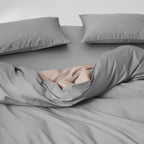 WEICH 980TC Bedding Set | Double-Sided | Quilt Cover | 100% Cotton | Moss Ash