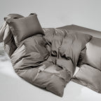 WEICH 1000TC Bedsheet Set | With Quilt Cover | 100% Combed Cotton | Soft Touch | Smoky Taupe