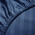 1200TC | Silky | Embossed Micro Satin | Bedsheet Set | Midnight Navy