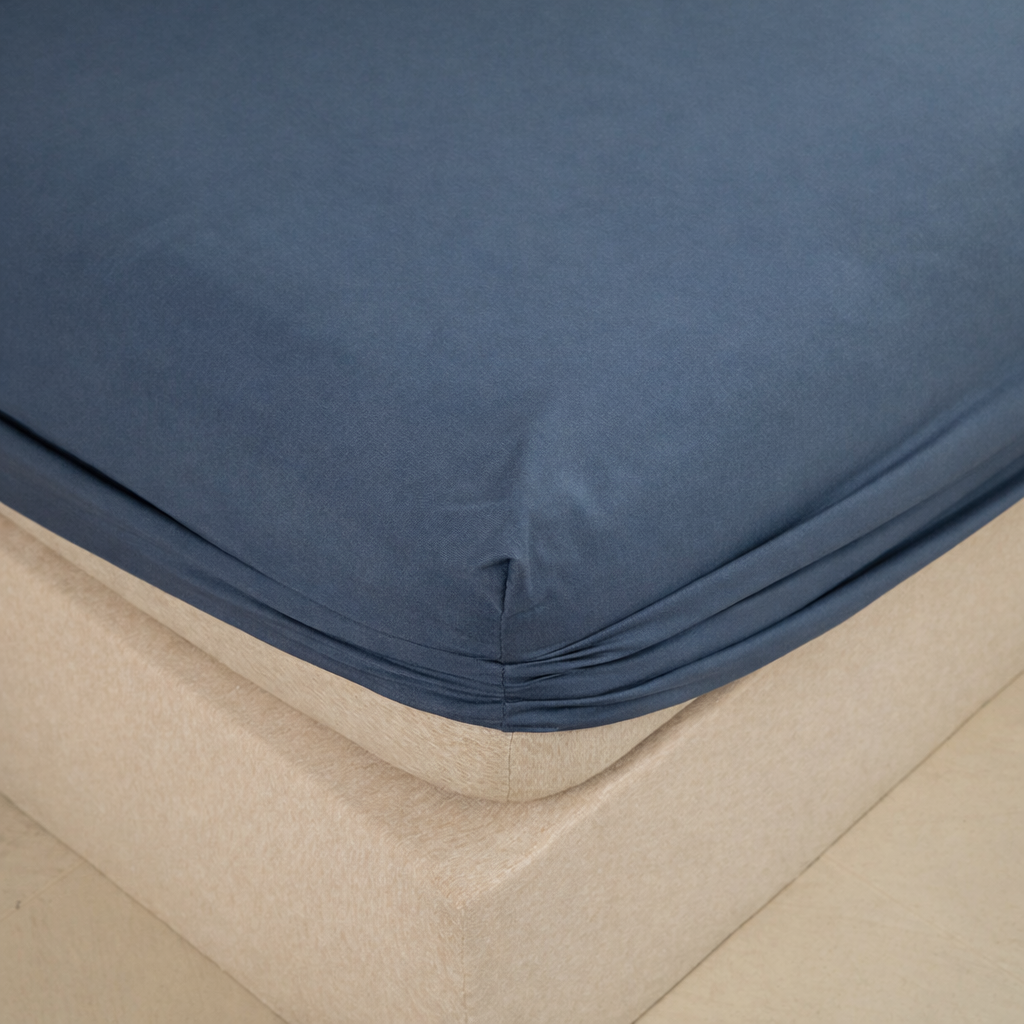 WEICH 890TC | Fitted Bedsheet Set | 100% Combed Cotton | Dark Blue