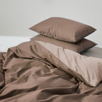 WEICH 980TC Bedding Set | Double-Sided | Quilt Cover | 100% Cotton | Coffee Brown