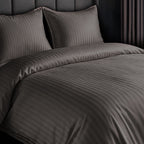 1200TC | Silky | Embossed Micro Satin | Bedsheet Set | Charcoal Grey